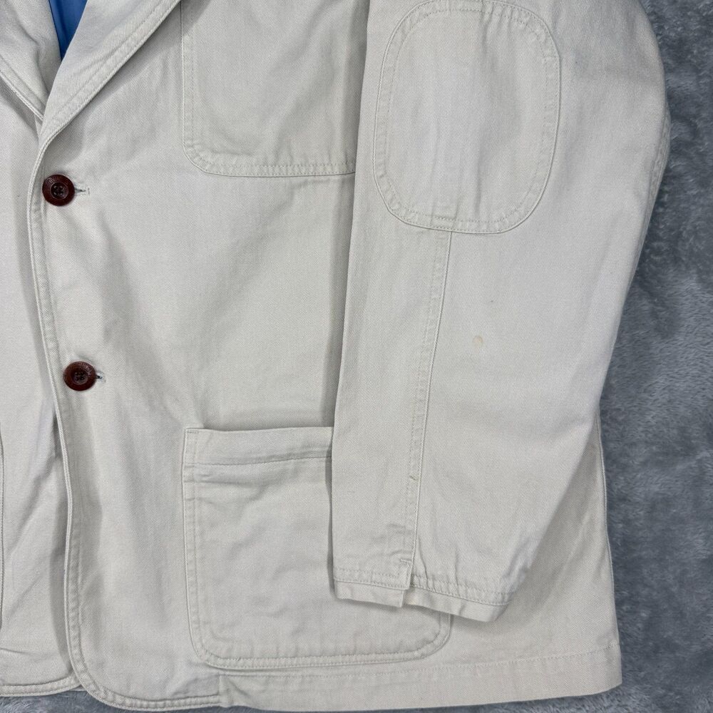 VTG Orvis Jacket Blazer Mens XXL Ivory Zambezi Fishing Elbow Patches Pockets 90s - Picture 9 of 12